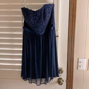 Navy blue David’s Bridal dress. Size 2.